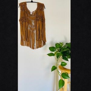 Chico’s Fringe Faux Suede Vest